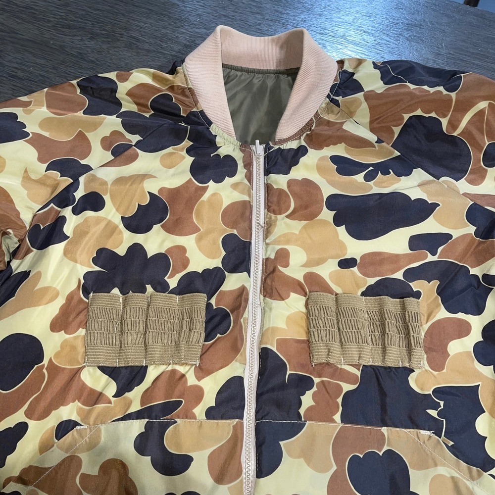 Vintage Columbia Mens L Camo Reversible Bomber Jacket HM500X Thinsulate Hunting